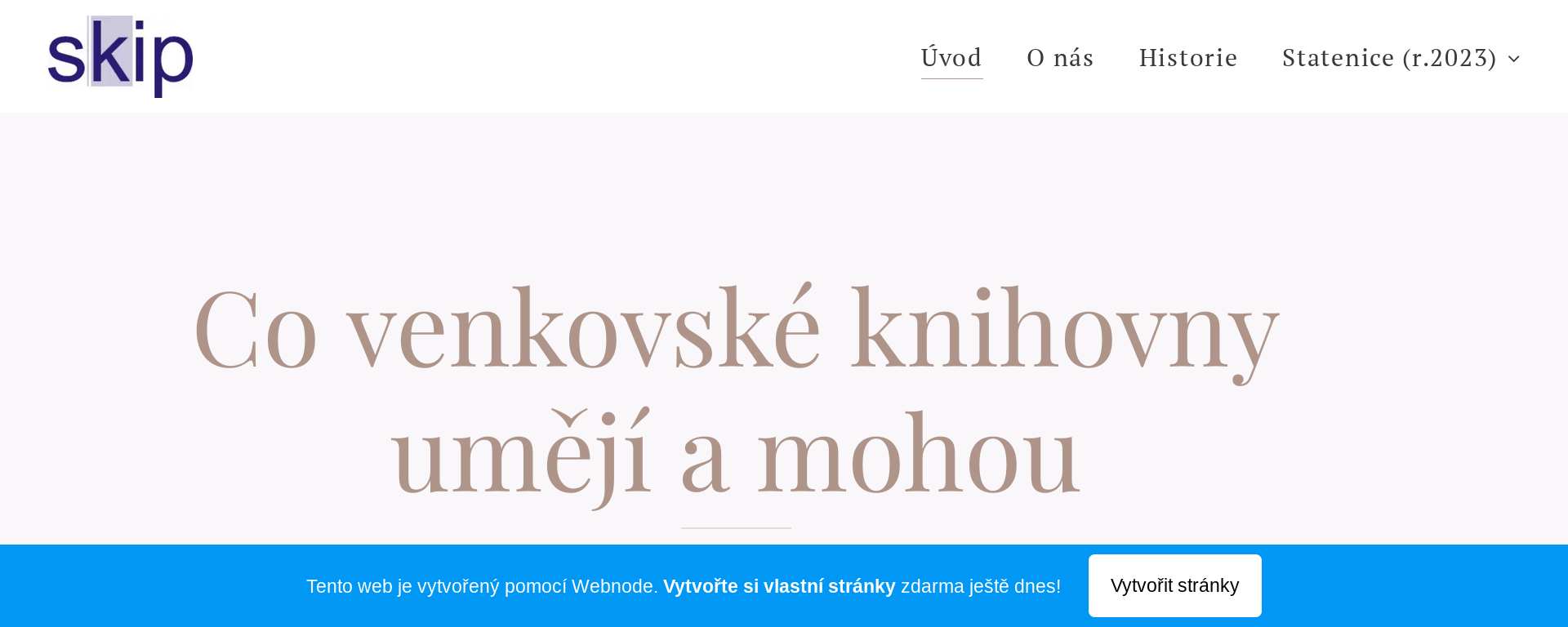 Co venkovské knihovny umějí a mohou