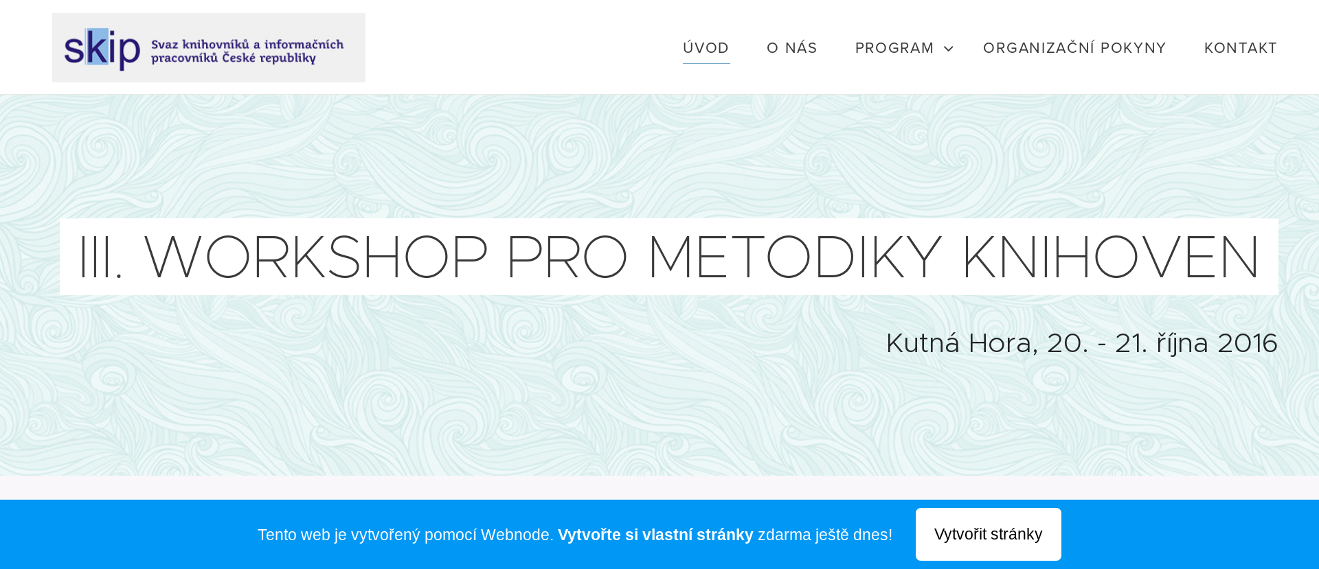 Workshop pro metodiky (2016)