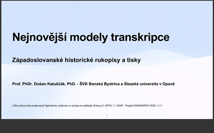 Nejnovější modely transkripce