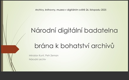 Národní digitální badatelna brána k bohatství archivů 