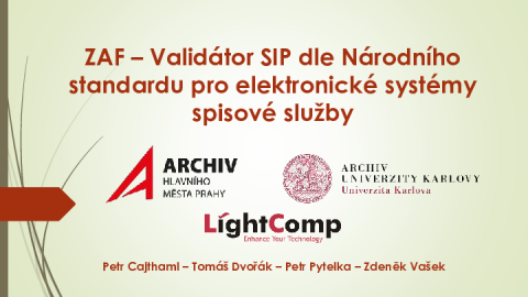 ZAF: Validátor SIP dle Národního standardu pro elektronické systémy spisové služby