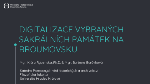 Digitalizace vybraných sakrálních památek na Broumovsku