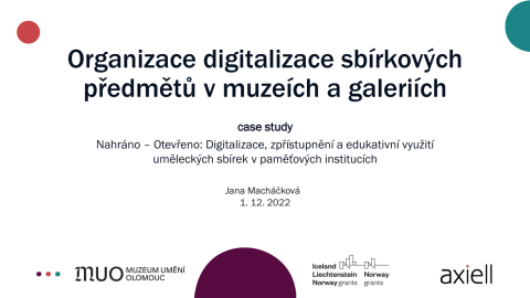 Organizace digitalizace sbírkových předmětů v muzeích a galeriích