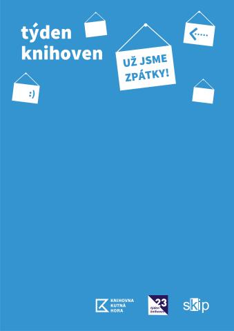 Týden knihoven 2023 (modrá varianta s volnou plochou)
