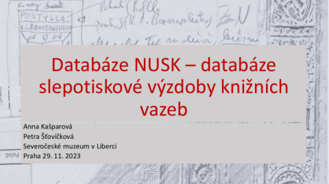 Databáze NUSK – databáze slepotiskové výzdoby knižních vazeb